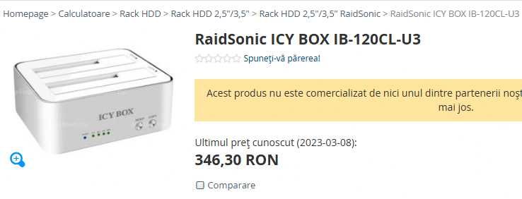 Docking Station RaidSonic IB-120CL-U3, 2.5'' & 3.5'', USB 3.0 SIGILAT