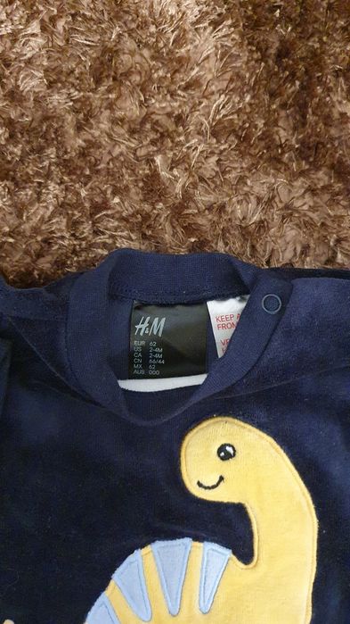 Set bluză și pantaloni din velur H&M, m62