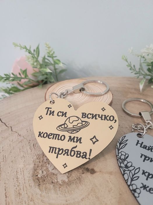 Персонализирани акрилни ключодържатели – Име, надпис, лого, ваш дизайн
