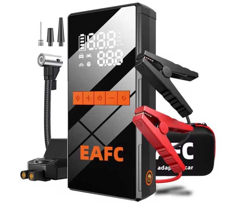 ДЖЪМП СТАРТЕР 4в1 КОМПРЕСОР за гуми за кола автомобил Jump Starter