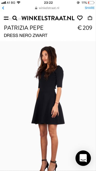 Patrizia Pepe еластична рокля техническо плетово с бижу на гърба колие