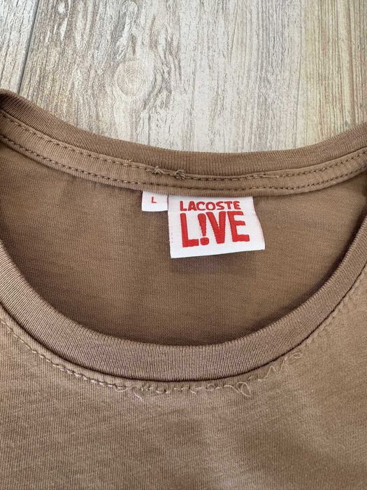 Lacoste Мъжка Тениска Размер L - Памук, Оригинална, Втора Употреба