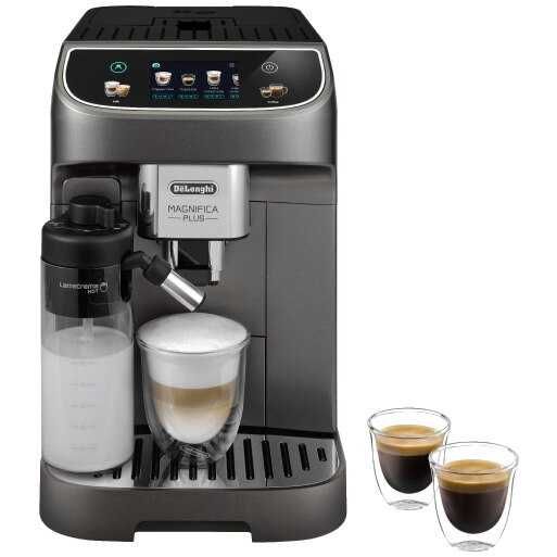 Espressor automat De’Longhi Magnifica Plus ECAM320.70.TB, 18 bauturi, carafa pentru lapte, Tehnologie LatteCrema, 1450W, 15 bar, Gri inchis