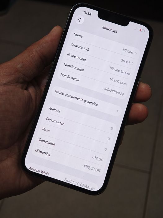 iPhone 13 pro memorie 512 baterie 100