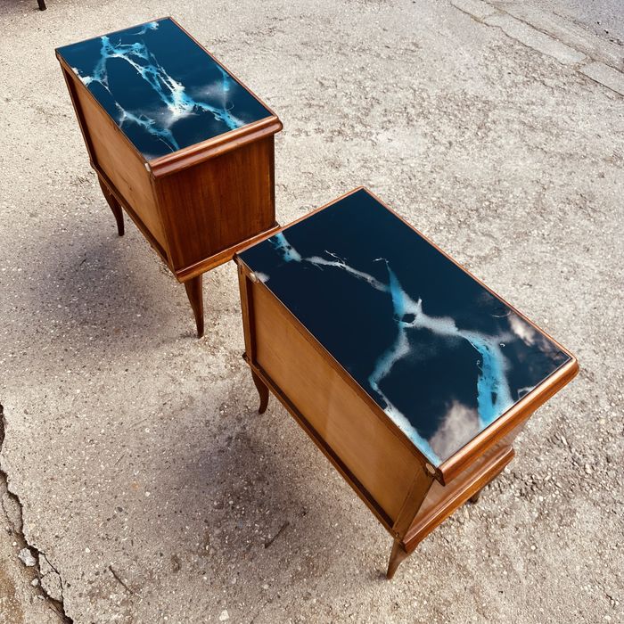 Винтидж италиански нощни шкафчета – комплект - неокласически стил