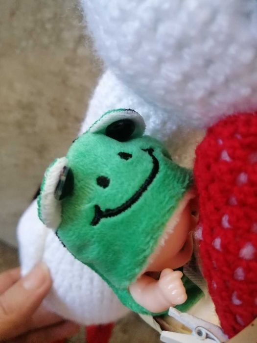 Щъркел плетена играчка 42 смноси бебе