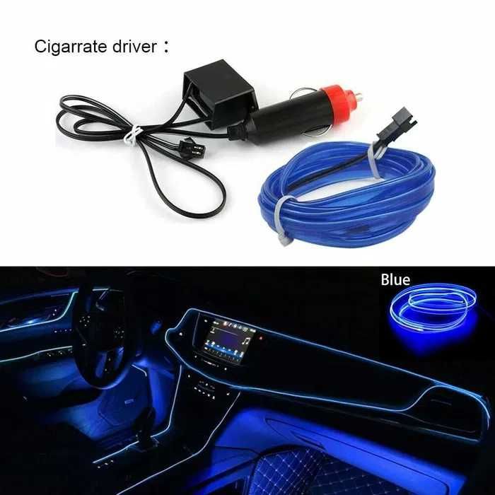 Fir cu neon pt lumina ambientala, albastru-rosu-verde Nou!