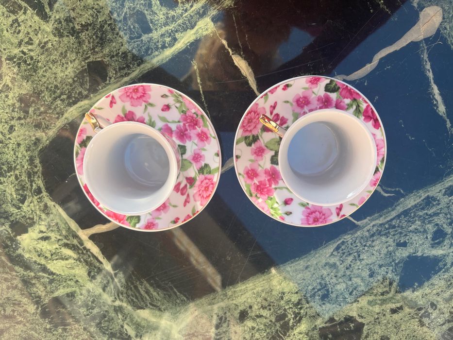 Set 2 cesti cafea portelan