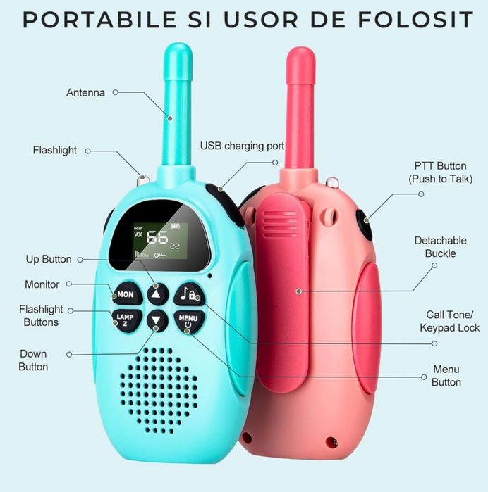 Комплект от 2 уоки токи станции за деца - С вградена батерия