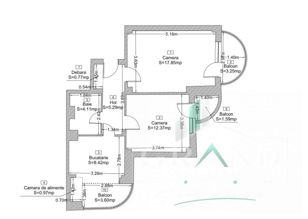 Ap 2 camere | 2 Balcoane | Marasti-Kaufland