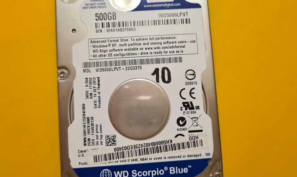 10.HDD Hard Disk Laptop WD Blue 500Gb 5400Rpm 8MB SATA 2