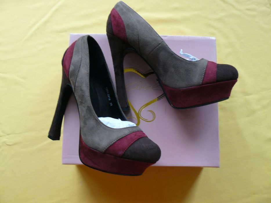 Pantofi Dama "AXEL" Cu Toc,Multi Col/STONE,Originali,