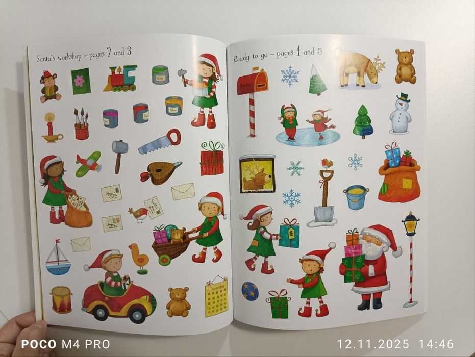 Carte cu autocolante Usborne First Sticker Book Santa nouă