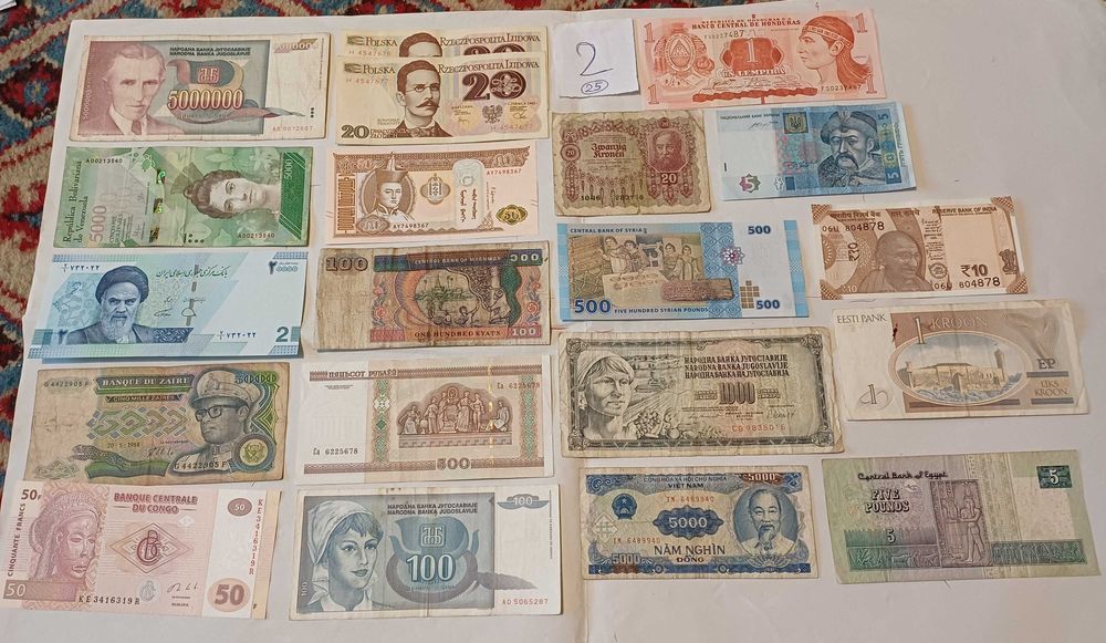 Bancnote loturi 20 bucăți/necirculate și circulate