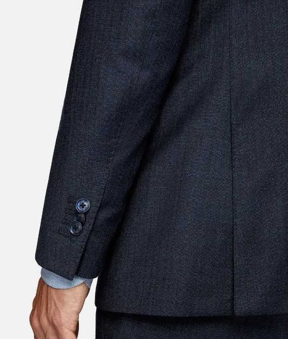 Sacou blazer 40 L slim Massimo Dutti NOU lana Finest Italian navy