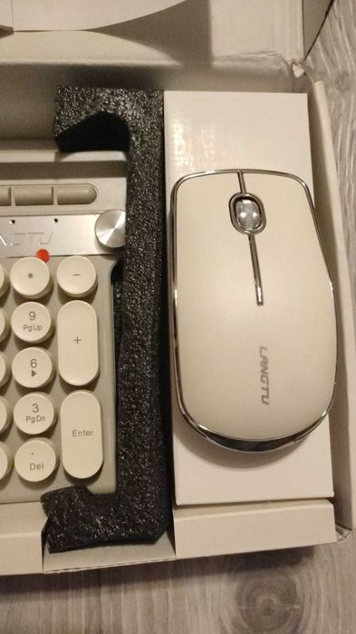 Kit tastatura si mouse wireless LANGTU LT500, Alb, NOU, cert. garantie