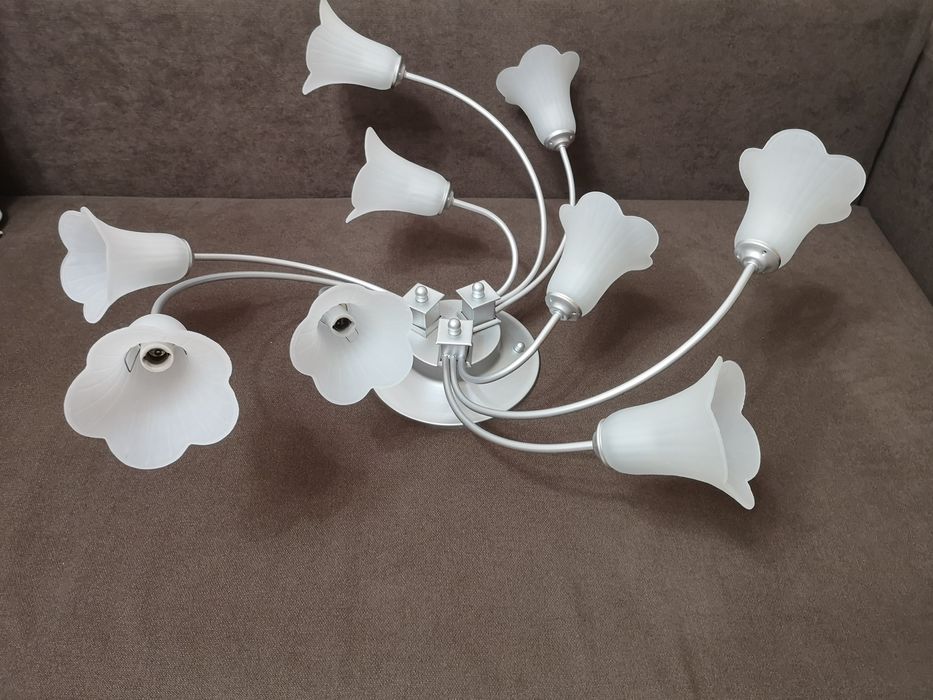 Lustră, candelabru 9becuri,argintiu gri