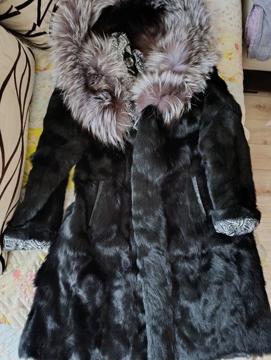 Дамско палто естесвен косъм