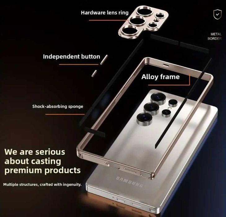 Стилен дизайн метален калъф за телефон  Samsung S24Ultra