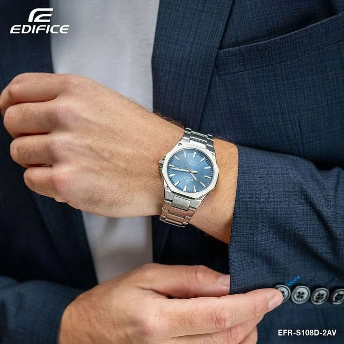 Часы Casio Edifice EFR-S108D/E - Оригинал, 100м, Сапфир, 2 года гарант