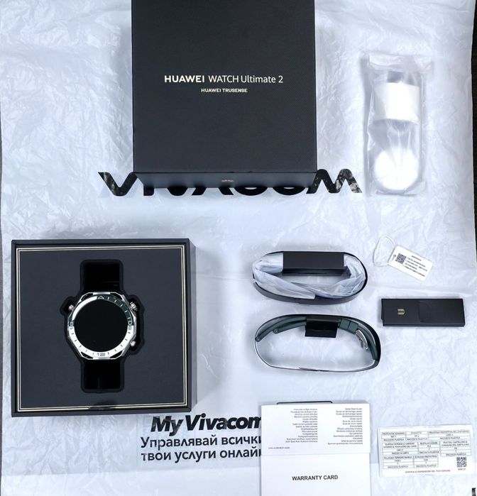 КАТО НОВ 48mm Huawei watch Ultimate 2 Гаранция Vivacom 2028 GREEN Trusense