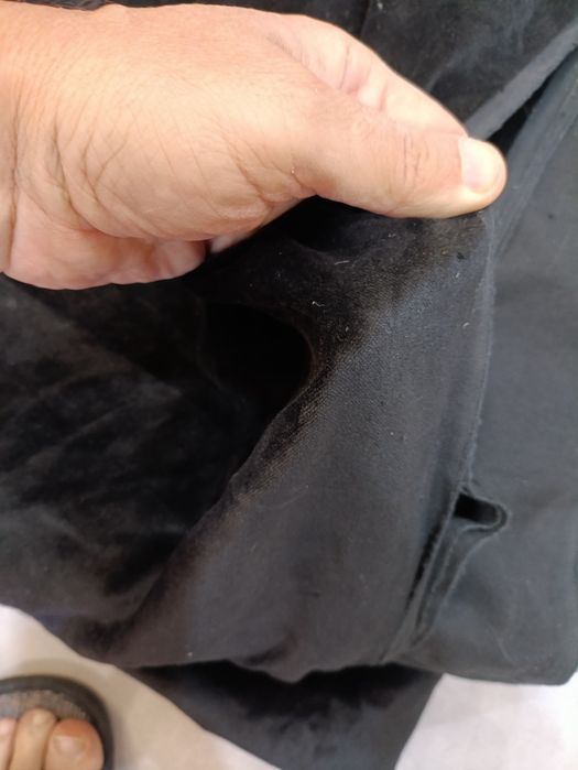 Ткани хлопковые велюр черный