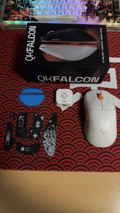 Mouse gaming qwertykey falcon alb 8k, 30.000 dpi, bluetooth, wireless