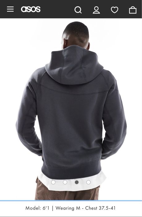 Tech Fleece Full Zip Hoodie In Dark Grey