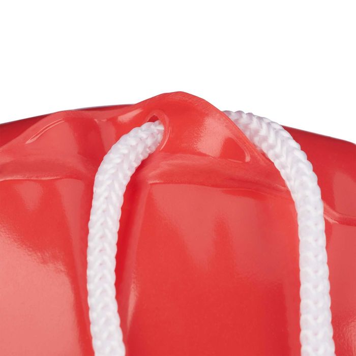 Colac de salvare gonflabil rosu cu snur pentru umar 30 x 64 cm