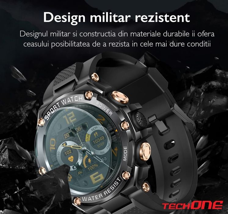 Nou - Smartwatch Elegant, Sport, Genesis T88 Negru Premium