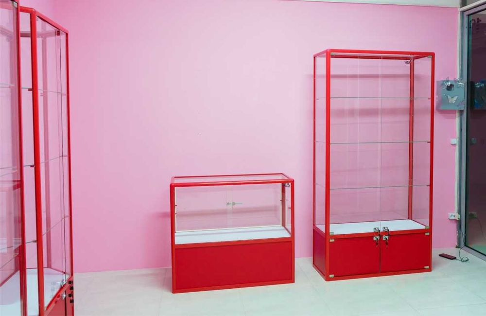 Oynaly prilavkalar, Акция,  savdo uskunalari vitrinalar stellajlar