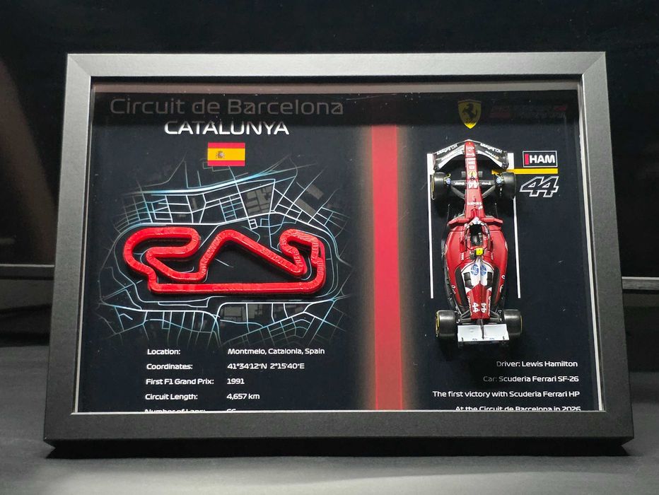 Tablou Formula 1 Circuit Barcelona – Lewis Hamilton – Ferrari