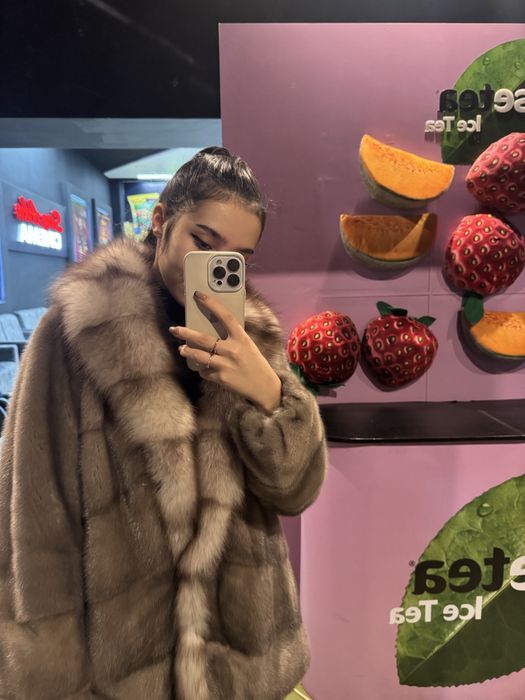 Шуба норковая +соболь