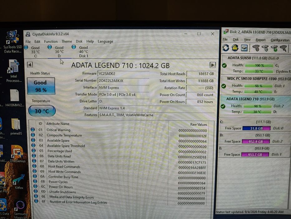 Vând SSD ADATA Legend 710 1TB 2280 Nvme M2