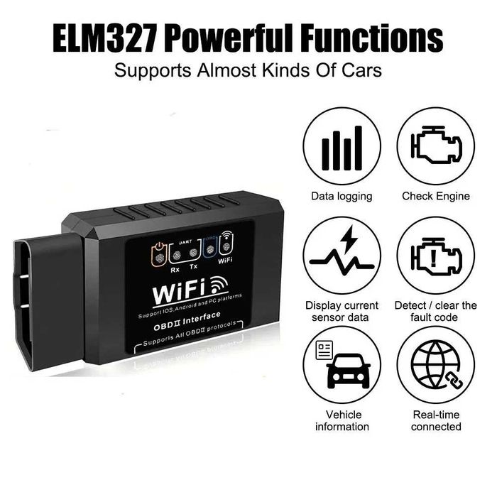 WiFi OBD2 диагностичен адаптер ELM327 V1.5 – за Android и iOS