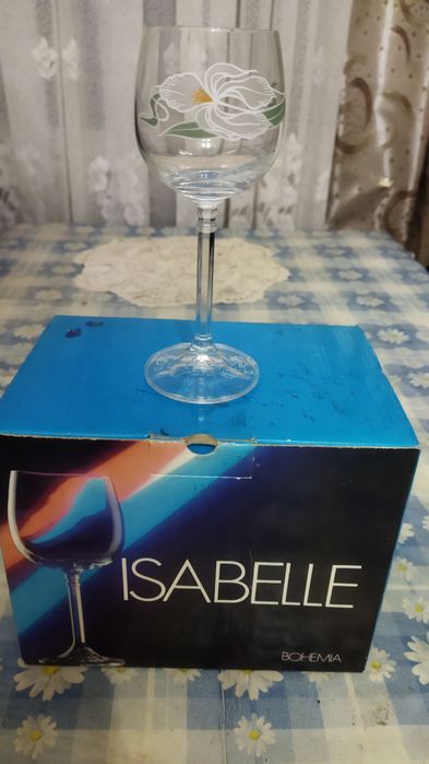 Фужеры 6 шт из чешского  стекла. Производство Чехословакия