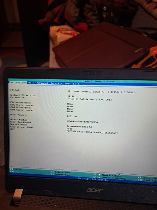 Laptop Acer I3 Gen 11 TravelMate P214-53 14" Core i3-1115G4/8GB/256GB