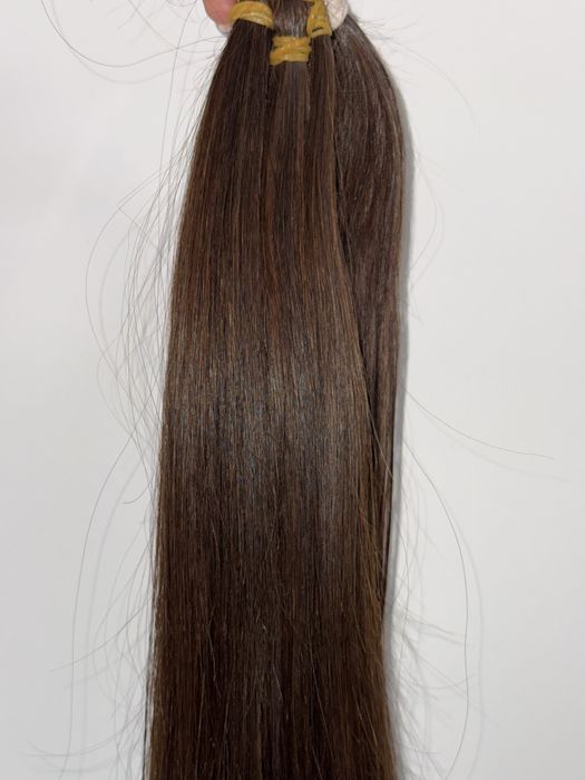 Натуральные волосы для наращивания шоколадные