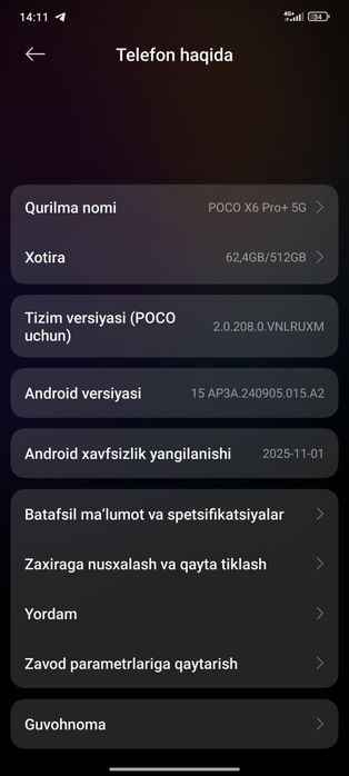 Pocco x6 pro +5 g