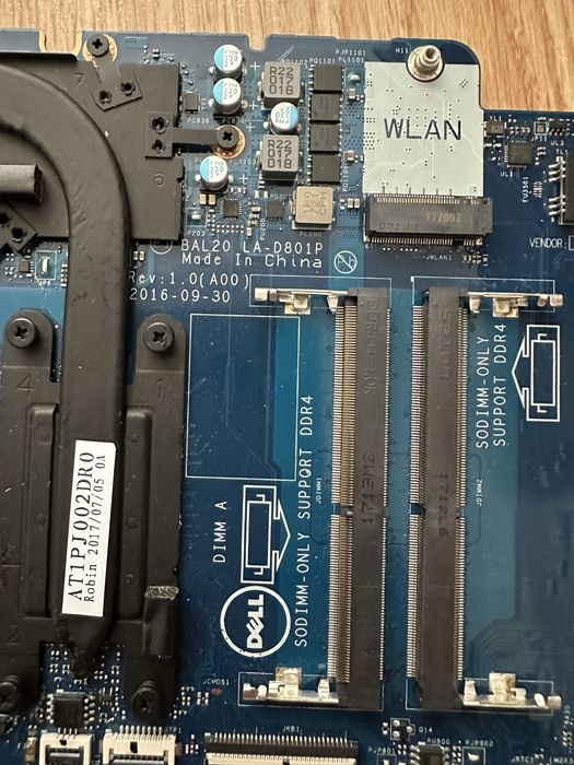 Placa de baza Dell Inspiron 15 5567 Bal20 La-D801P rev.1.0(A00) procesor i7 7500u video dedicat Amd