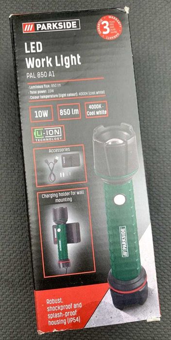 Нов Немски Фенер Parkside Парксайд 850lm лампа прожектор проектор 10W