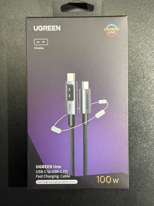 UGREEN Uno USB-C to USB-C 100W PD Fast Charging kabeli (1 metr)