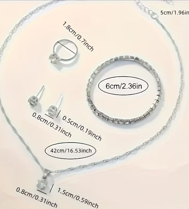 Стилен комплект от 6 части,
шикозен дамски ежедневен часовник