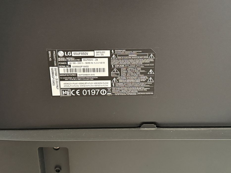 Smart 55’’ LG ultra HD 4K TV 55UF850V