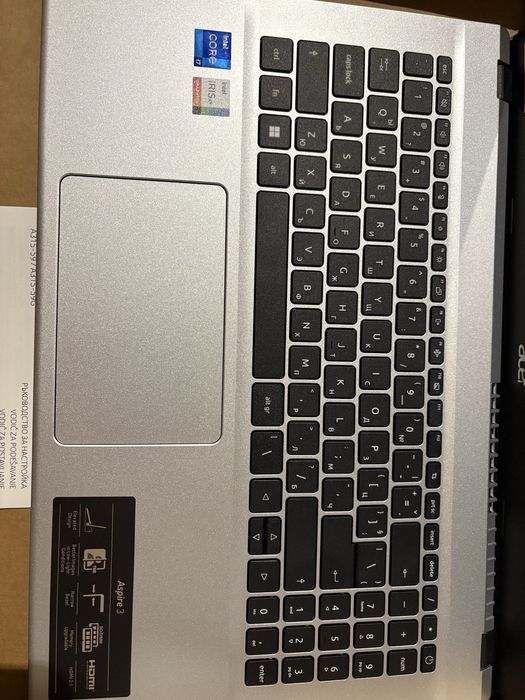 Чисто нов лаптоп Acer Aspire 3 i7 /MX550/ SSD / Windows + Гаранция/ цената е в евро