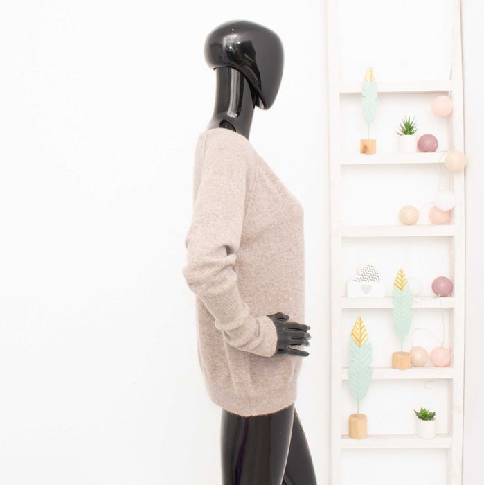 Care By Me дамски кашмирен пуловер бежов 100% кашмир L