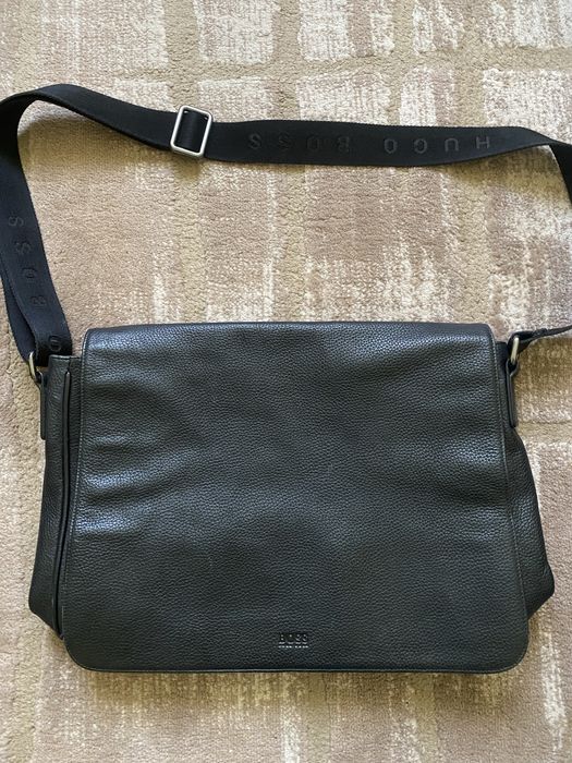 Geantă Bărbați Poştaş Messenger Piele Naturală Hugo BOSS