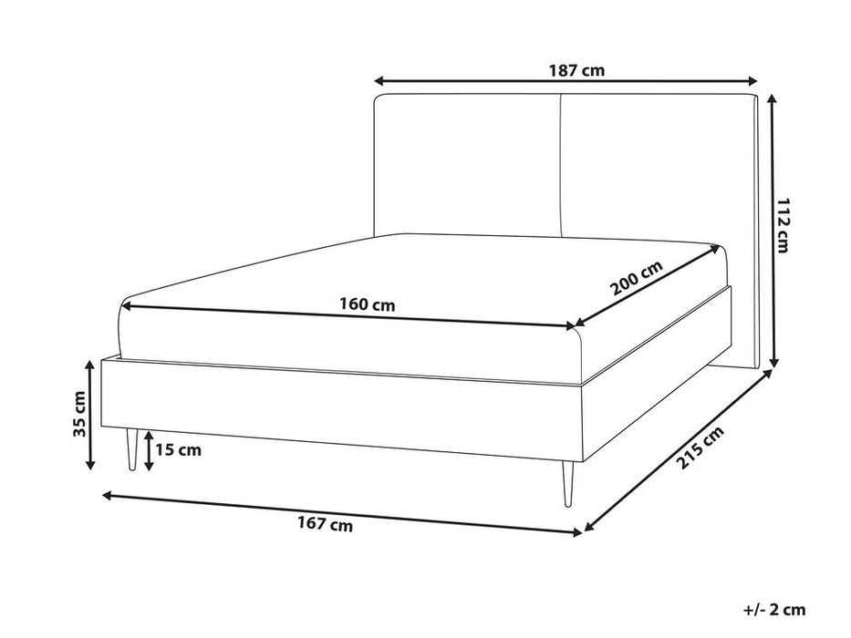 NOU Pat dormitor IZERNORE, 160/200cm, teddy