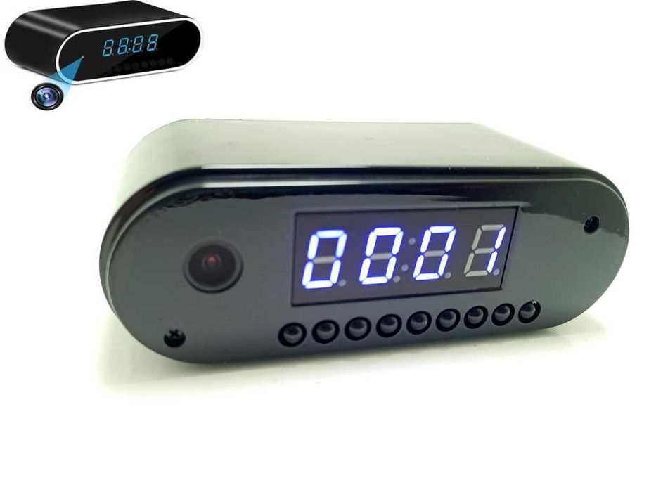 Ceas birou cu camera incorporata HD Wi-Fi infrarosu pentru mod noapte