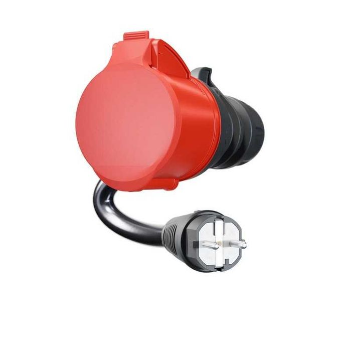 Оригинален Go-E адаптер | Шуко щепсел 16А към евро контакт 32А